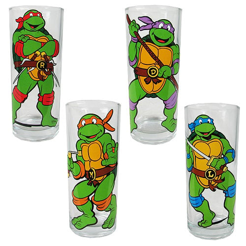 Teenage Mutant Ninja Turtles Characters Pose 10 oz. Glass Tumbler 4-Pack
